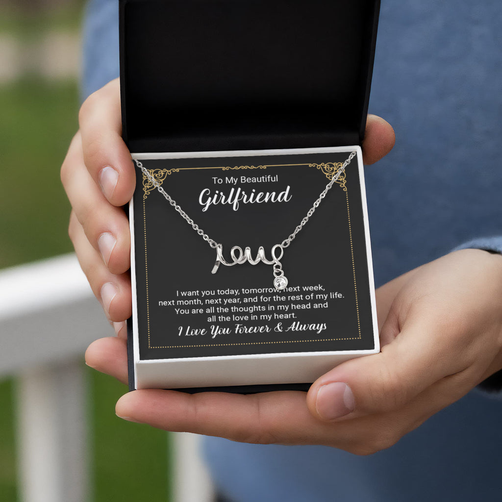 To My Beautiful Girlfriend - Scripted Love Necklace