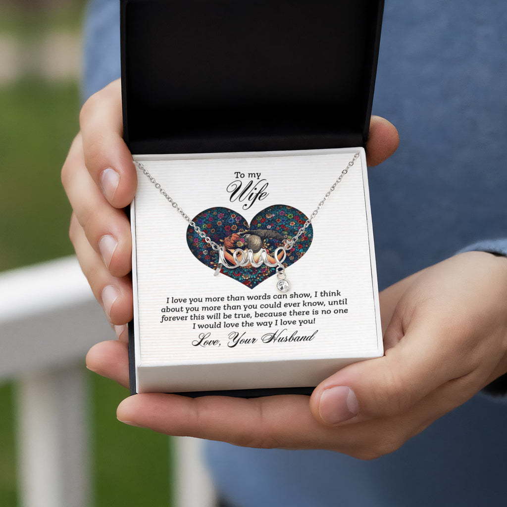 To My Wife More Than Words Scripted Love Necklace