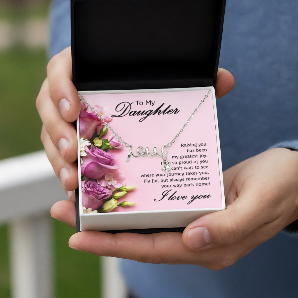 To My Daughter Greatest Joy Scripted Love Necklace
