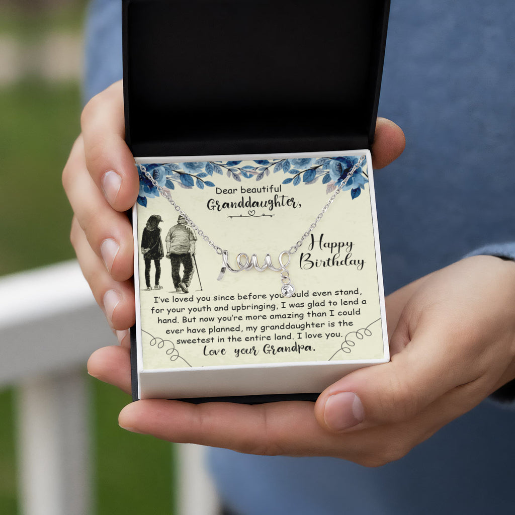 Dear Beautiful Granddaughter - Scripted Love Necklace