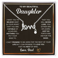 To My Beautiful Daughter - Scripted Love Necklace