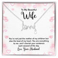 To My Beautiful Wife Beat of My Heart Scripted Love Necklace