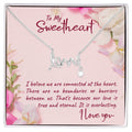 To My Sweetheart Connected at the Heart Scripted Love Necklace