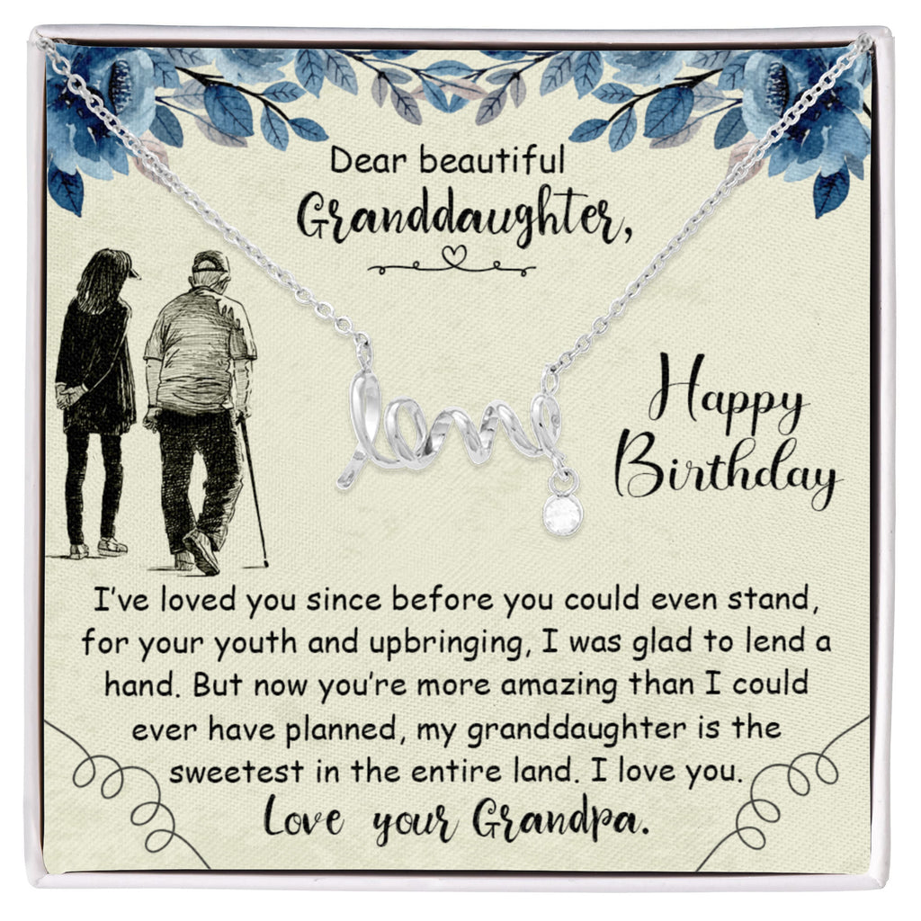 Dear Beautiful Granddaughter - Scripted Love Necklace