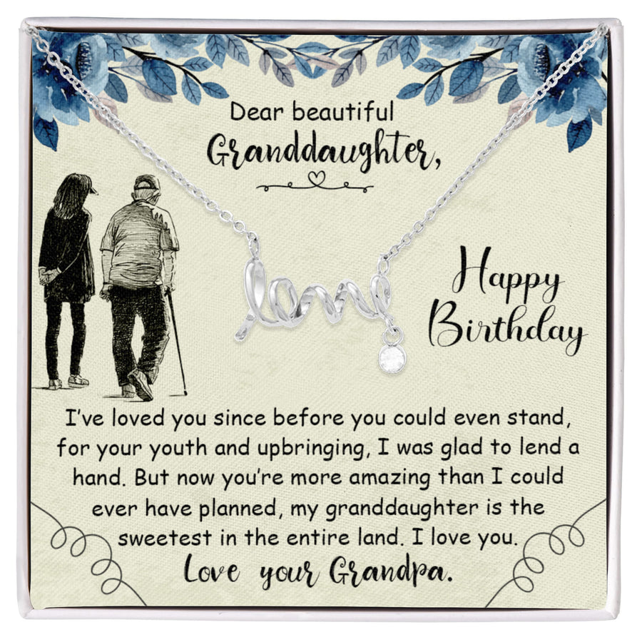 Dear Beautiful Granddaughter - Scripted Love Necklace