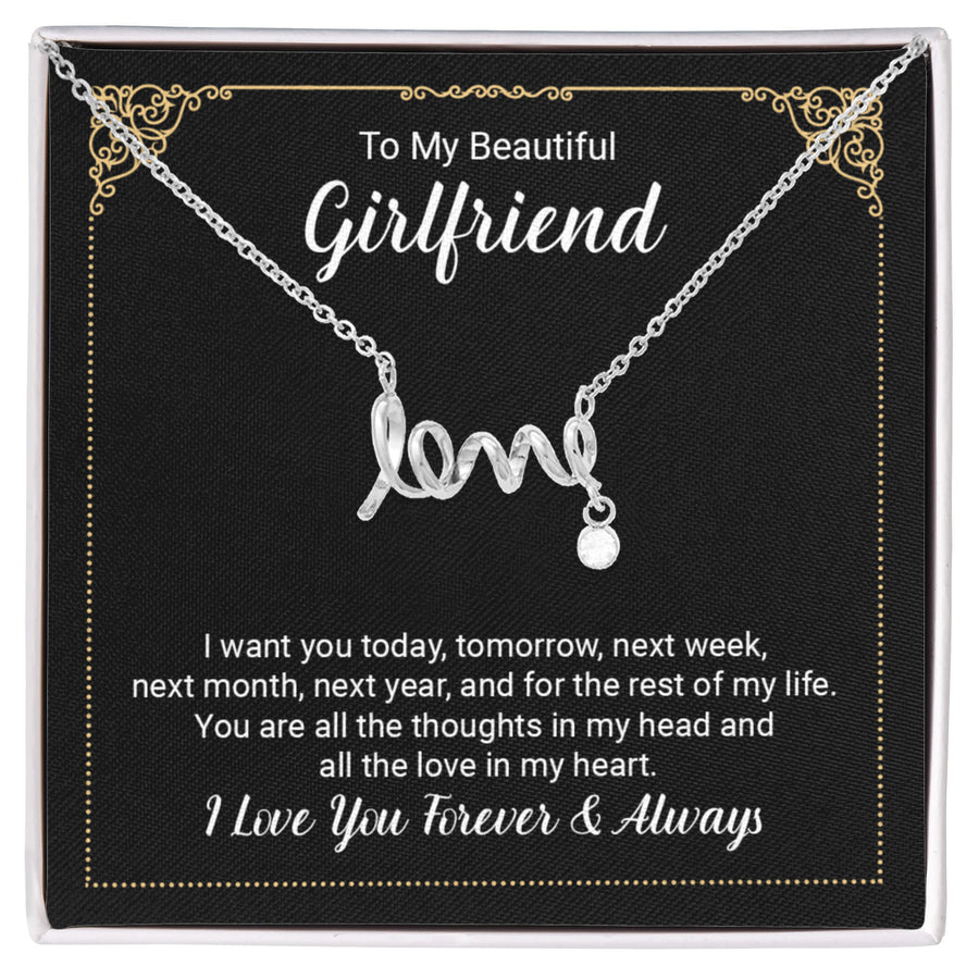 To My Beautiful Girlfriend - Scripted Love Necklace