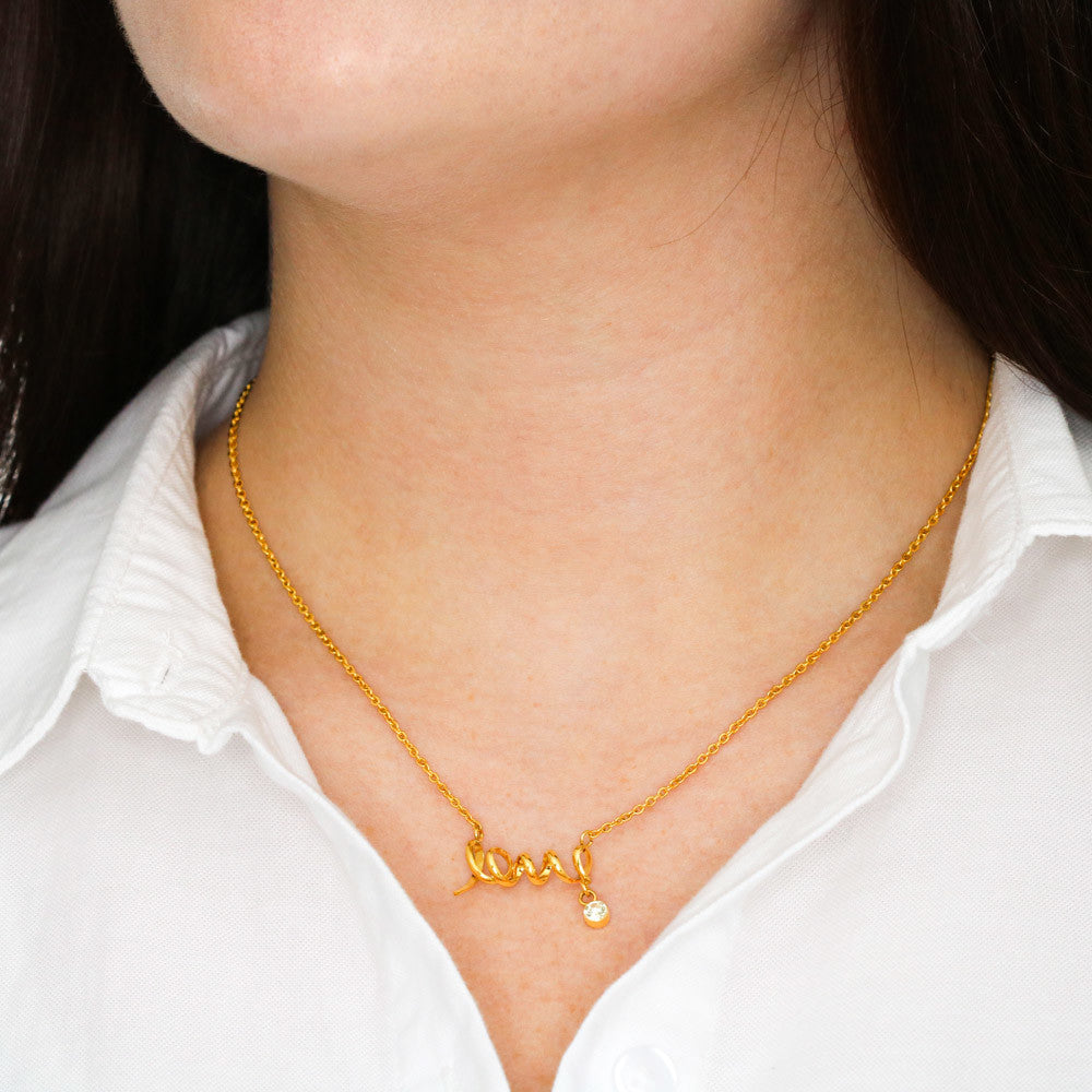 To My Beautiful Girlfriend - Scripted Love Necklace
