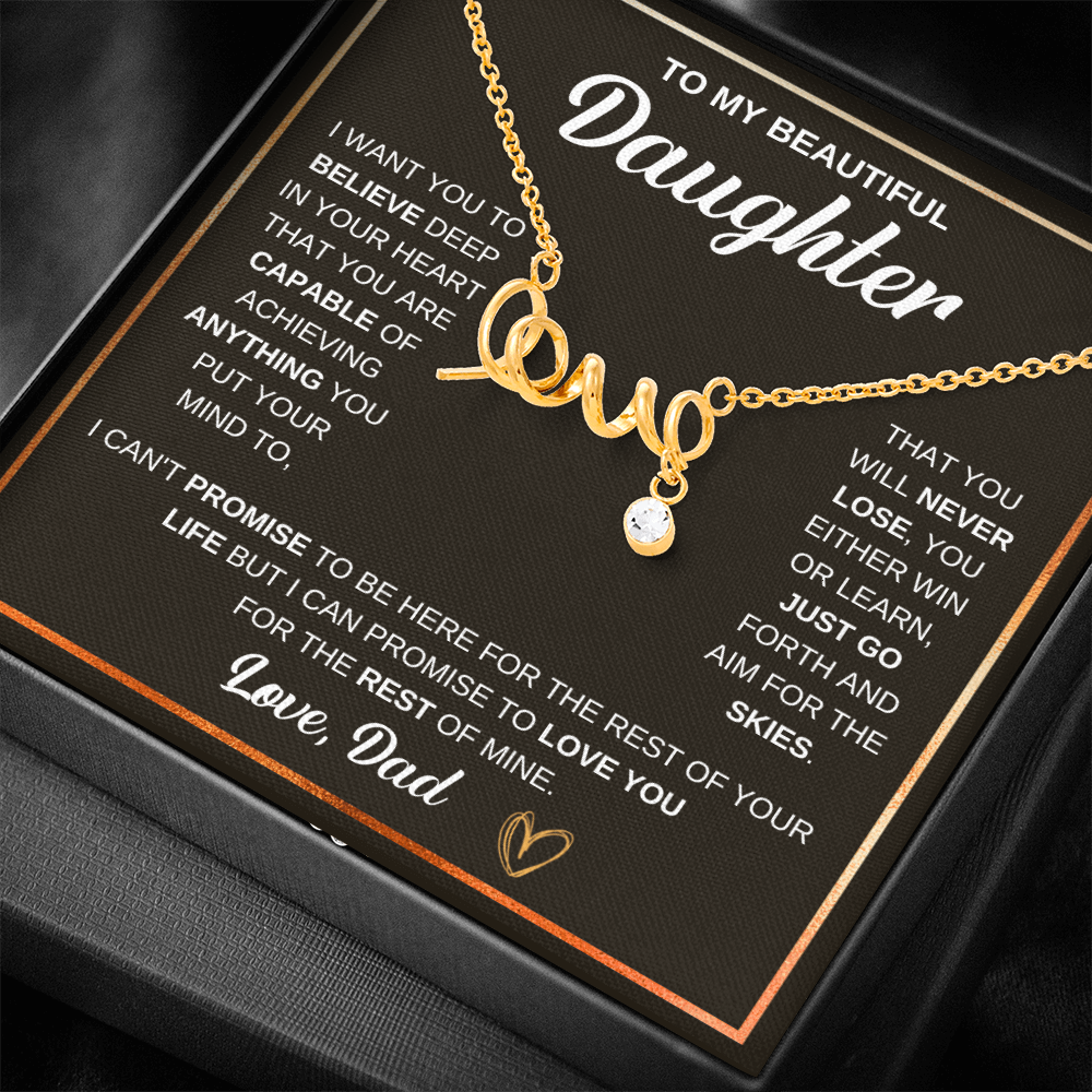 To My Beautiful Daughter - Scripted Love Necklace