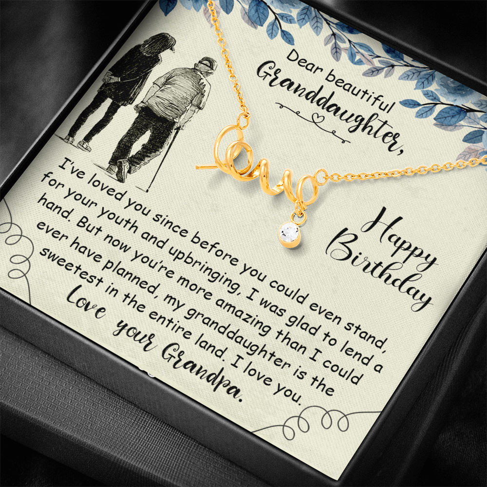 Dear Beautiful Granddaughter - Scripted Love Necklace
