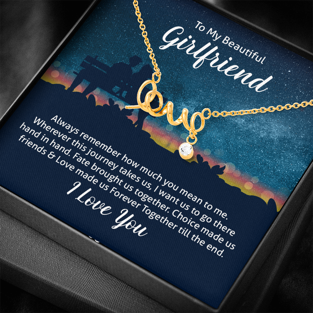 To My Beautiful Girlfriend Forever Together Scripted Love Necklace