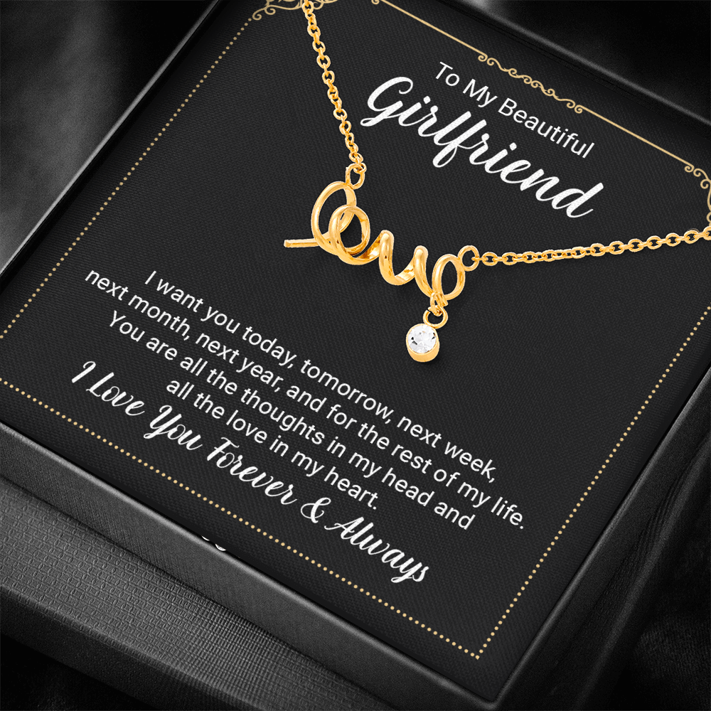 To My Beautiful Girlfriend - Scripted Love Necklace