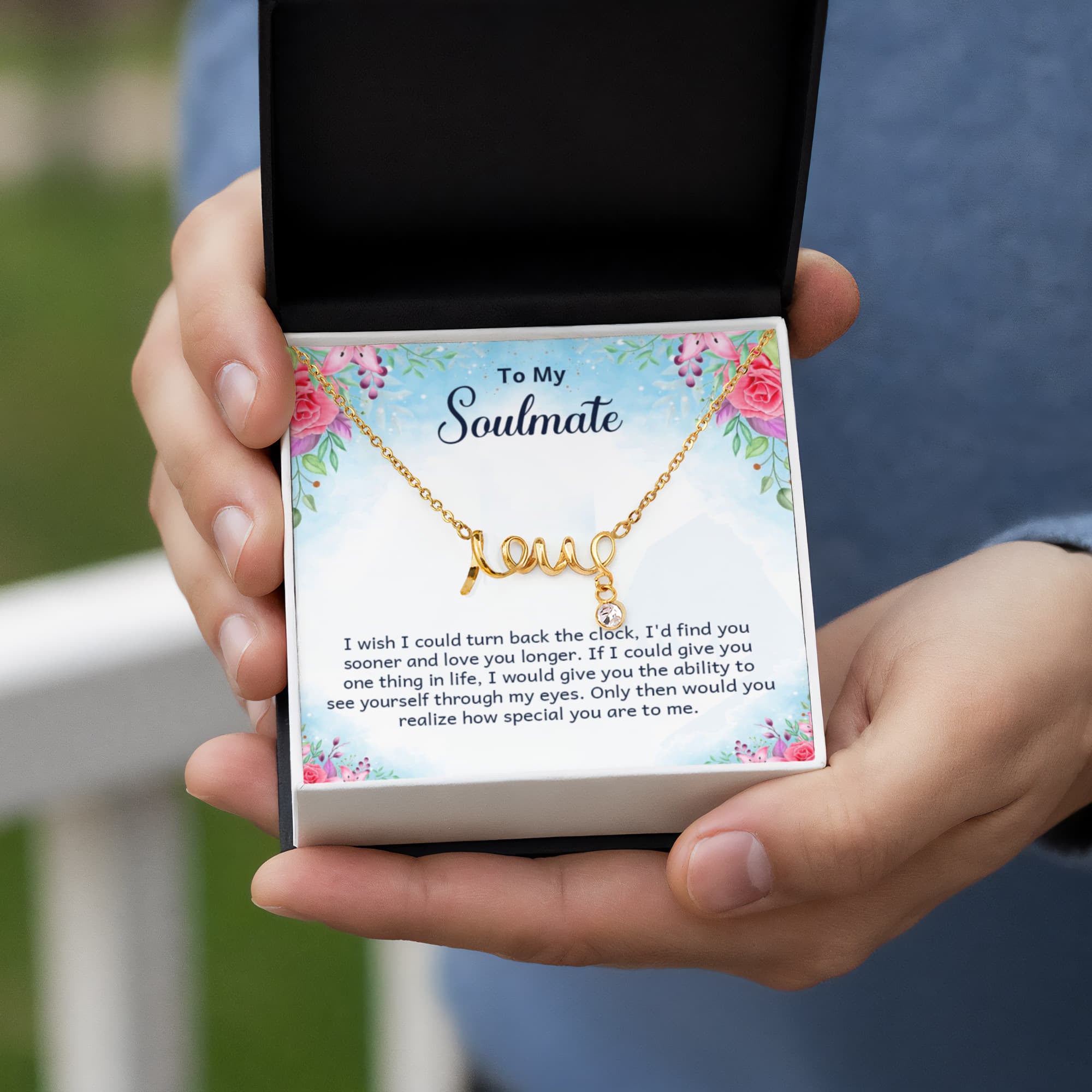 To My Soulmate Find You Sooner Love You Longer Scripted Love Necklace