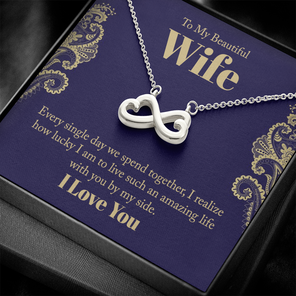 Beautiful Wife Lucky I Am Endless Love Necklace