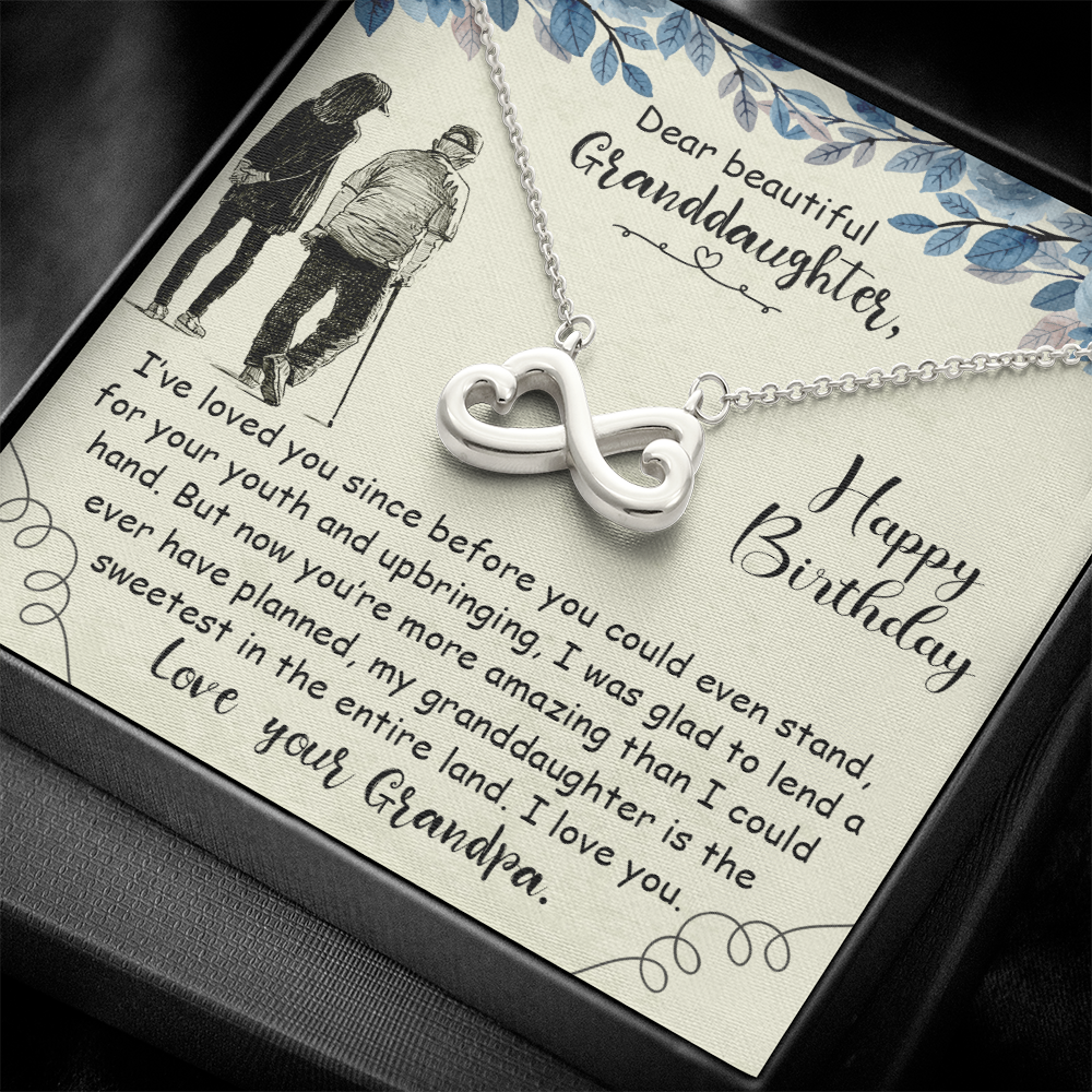 Beautiful Granddaughter Happy Birthday From Grandpa Endless Love Necklace