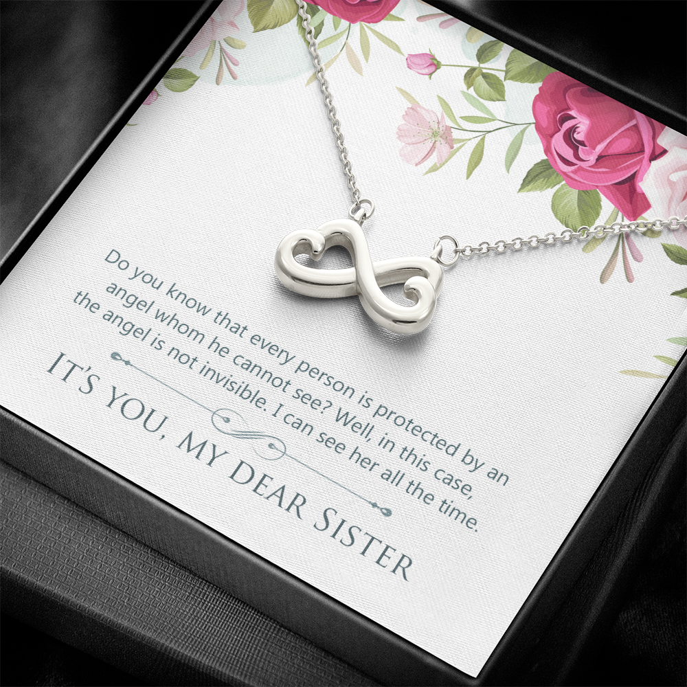 Dear Sister My Guardian Angel Endless Love Necklace