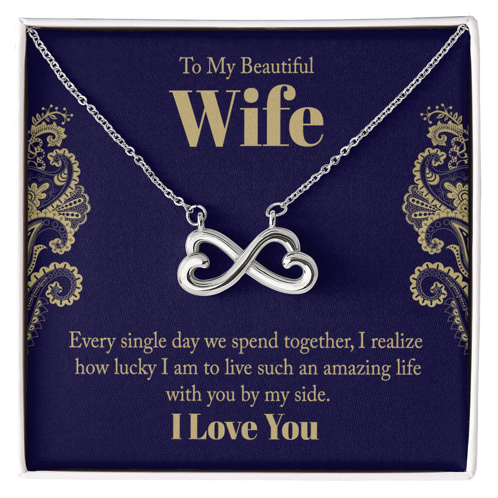 Beautiful Wife Lucky I Am Endless Love Necklace