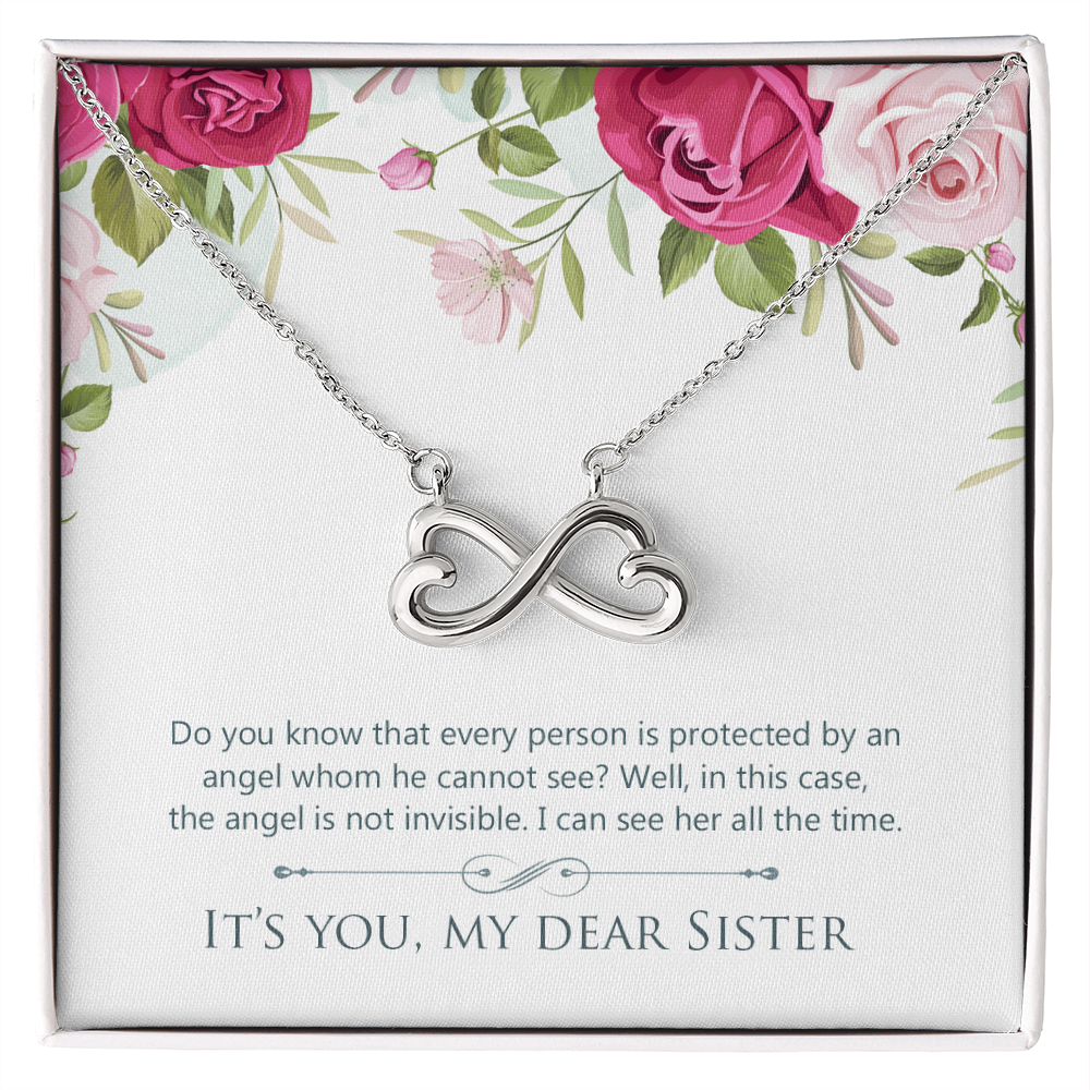 Dear Sister My Guardian Angel Endless Love Necklace