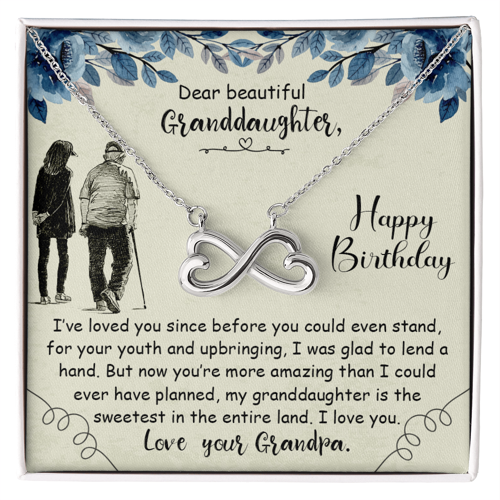 Beautiful Granddaughter Happy Birthday From Grandpa Endless Love Necklace
