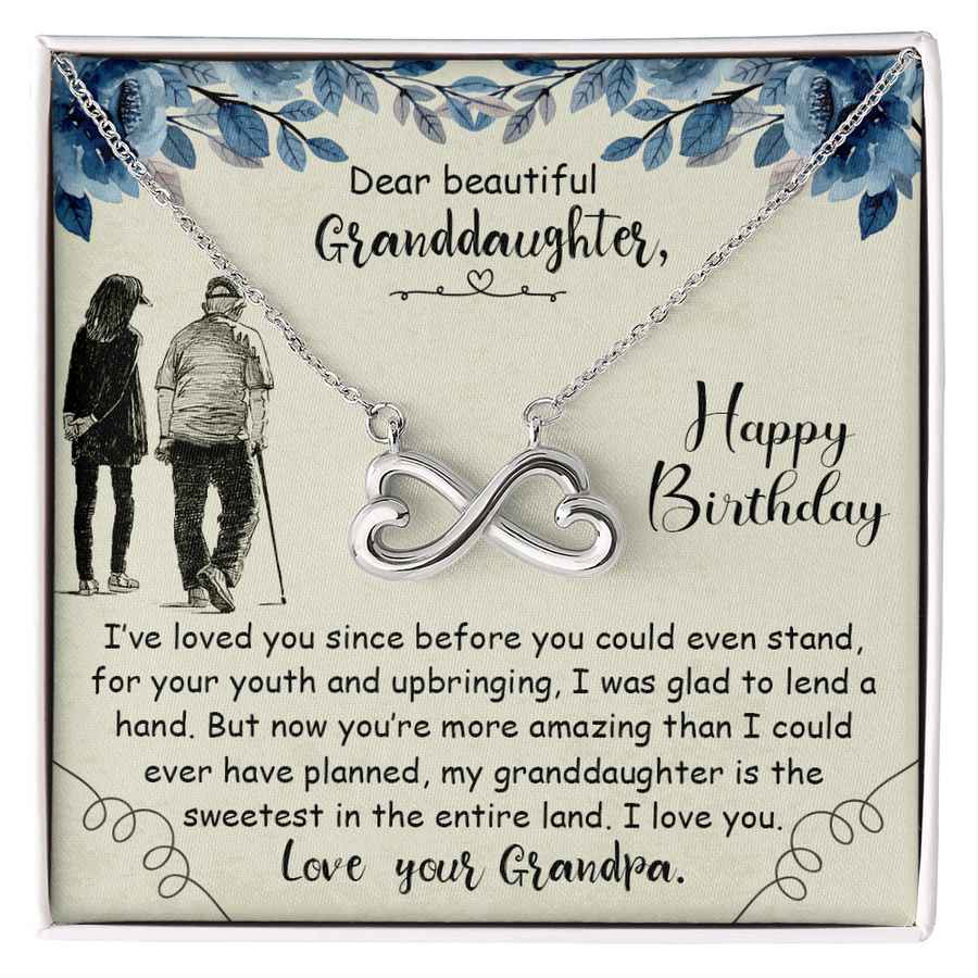 Beautiful Granddaughter Happy Birthday From Grandpa Endless Love Necklace