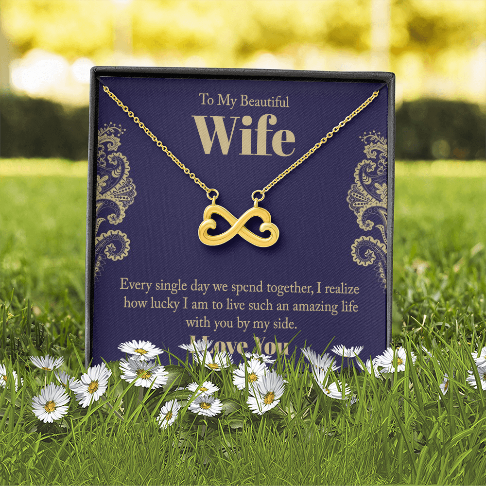 Beautiful Wife Lucky I Am Endless Love Necklace