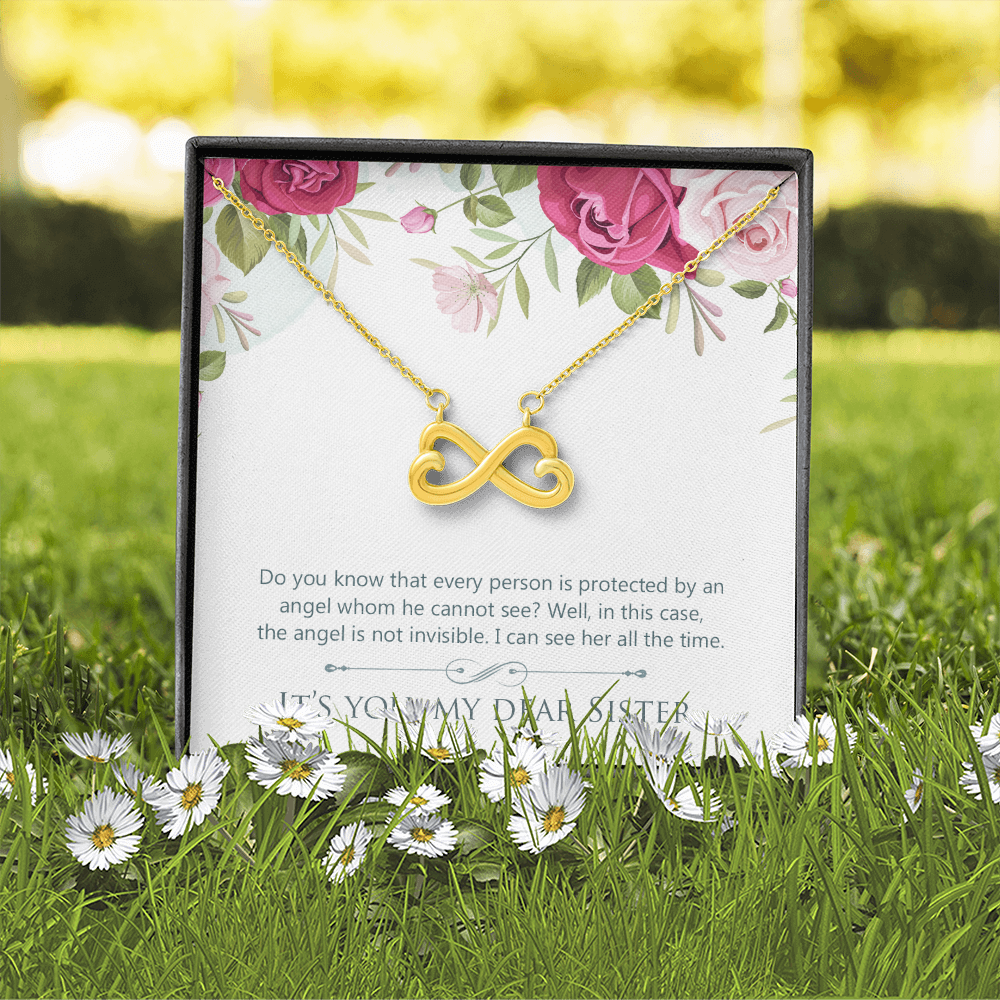 Dear Sister My Guardian Angel Endless Love Necklace