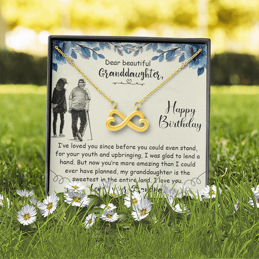 Beautiful Granddaughter Happy Birthday From Grandpa Endless Love Necklace