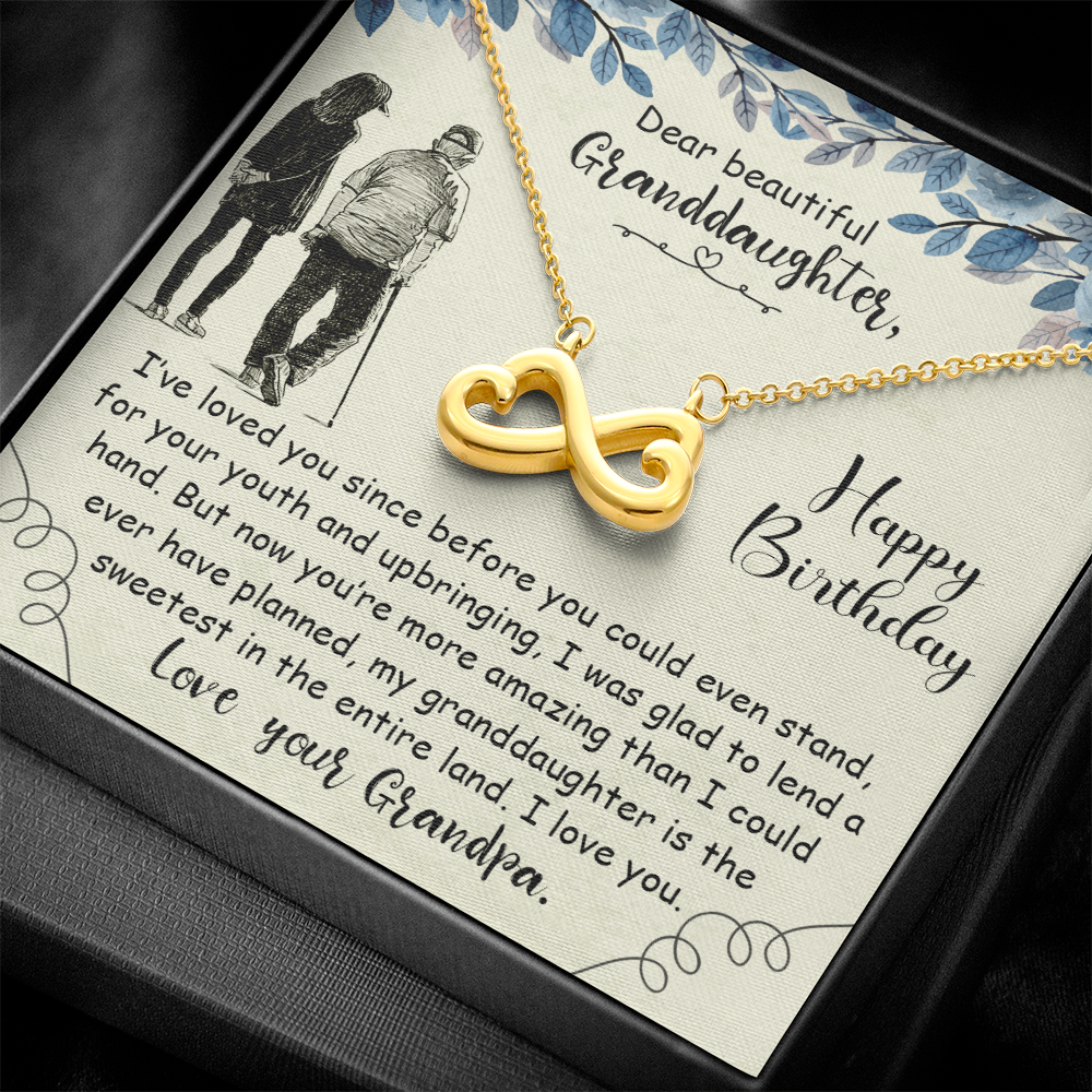Beautiful Granddaughter Happy Birthday From Grandpa Endless Love Necklace