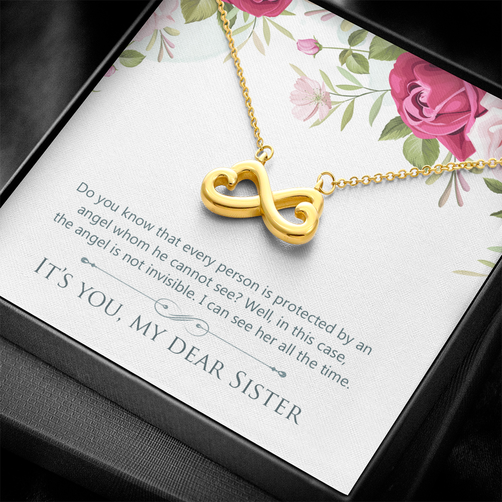 Dear Sister My Guardian Angel Endless Love Necklace