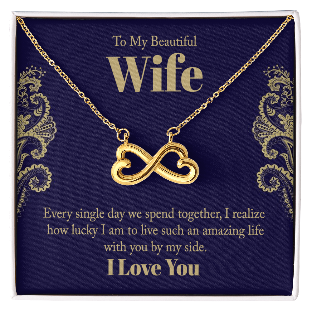 Beautiful Wife Lucky I Am Endless Love Necklace