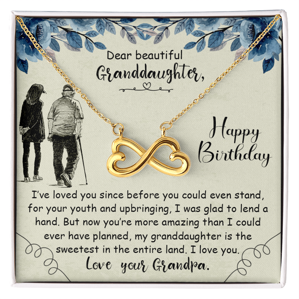 Beautiful Granddaughter Happy Birthday From Grandpa Endless Love Necklace