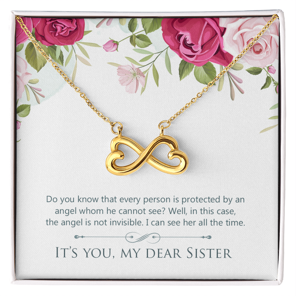 Dear Sister My Guardian Angel Endless Love Necklace