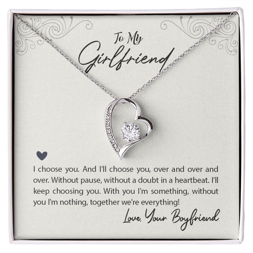 To My Girlfriend I Choose You Forever Love Necklace