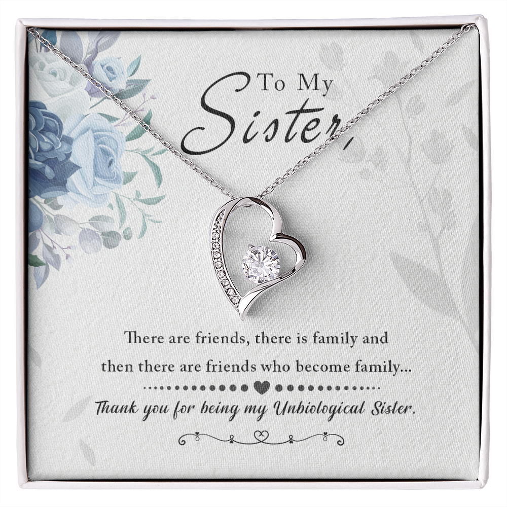 Unbiological Sister Friends Become Family Forever Love Necklace