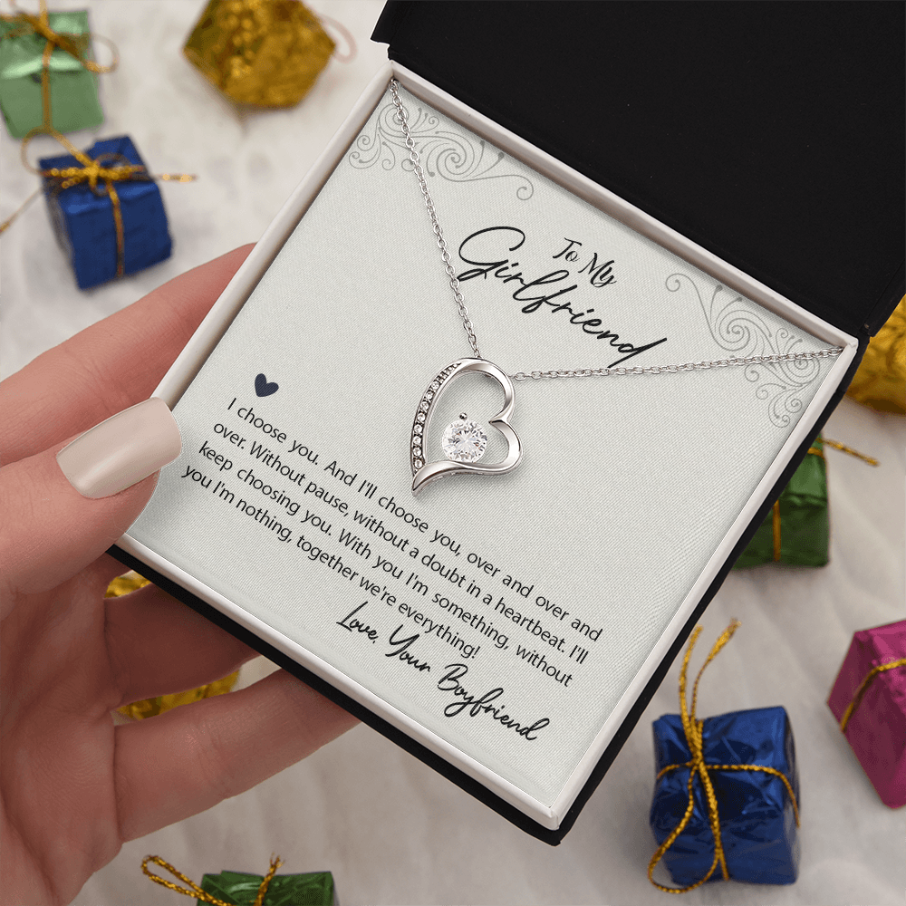 To My Girlfriend I Choose You Forever Love Necklace