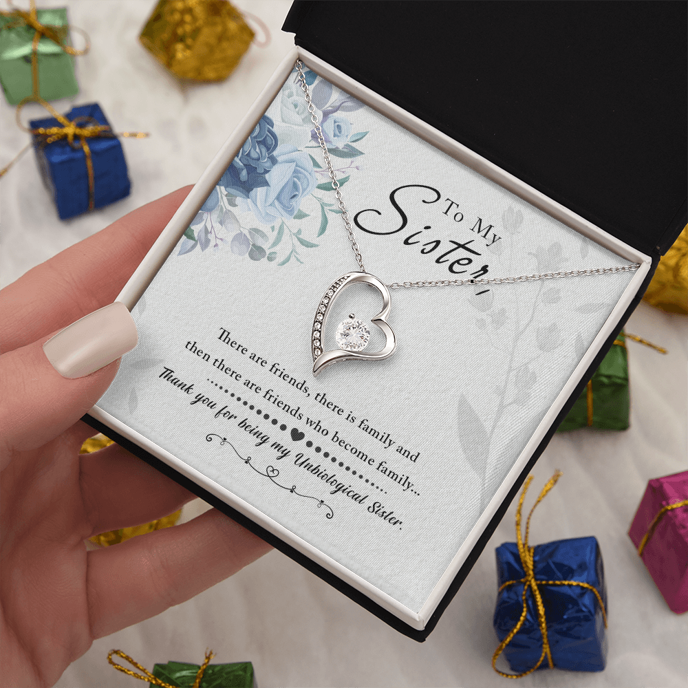 Unbiological Sister Friends Become Family Forever Love Necklace