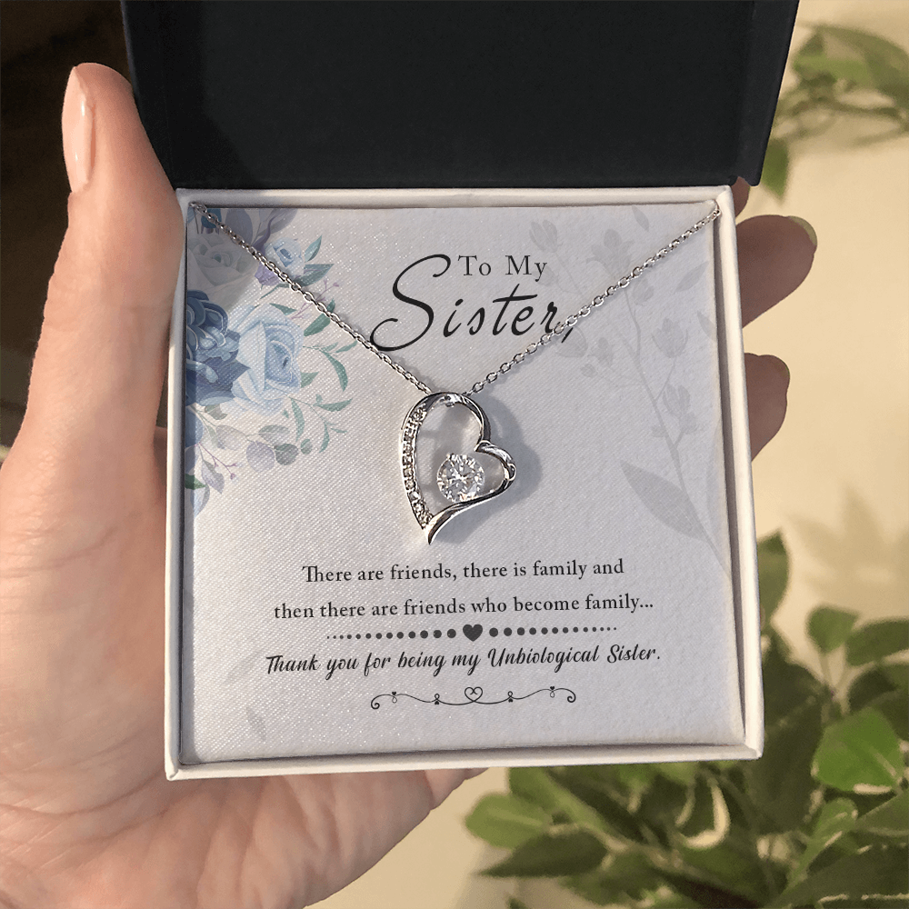 Unbiological Sister Friends Become Family Forever Love Necklace