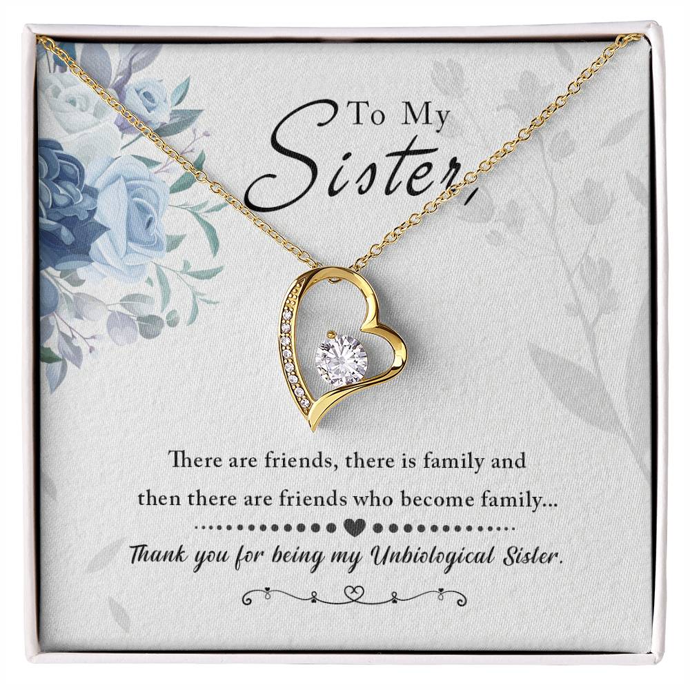 Unbiological Sister Friends Become Family Forever Love Necklace