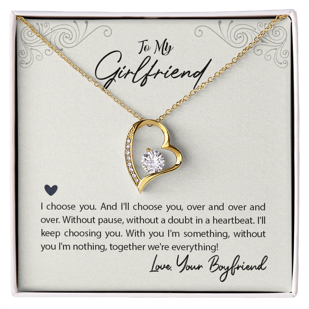 To My Girlfriend I Choose You Forever Love Necklace