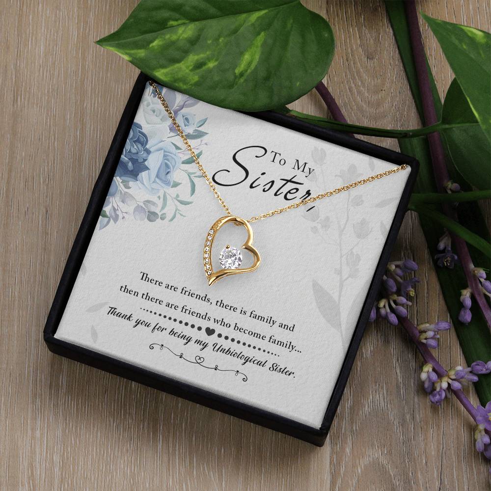 Unbiological Sister Friends Become Family Forever Love Necklace