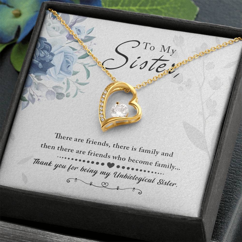 Unbiological Sister Friends Become Family Forever Love Necklace