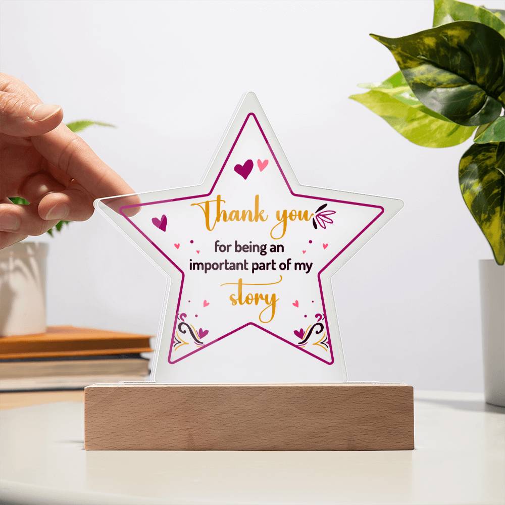 Acrylic Star Plaque Keepsake Gift