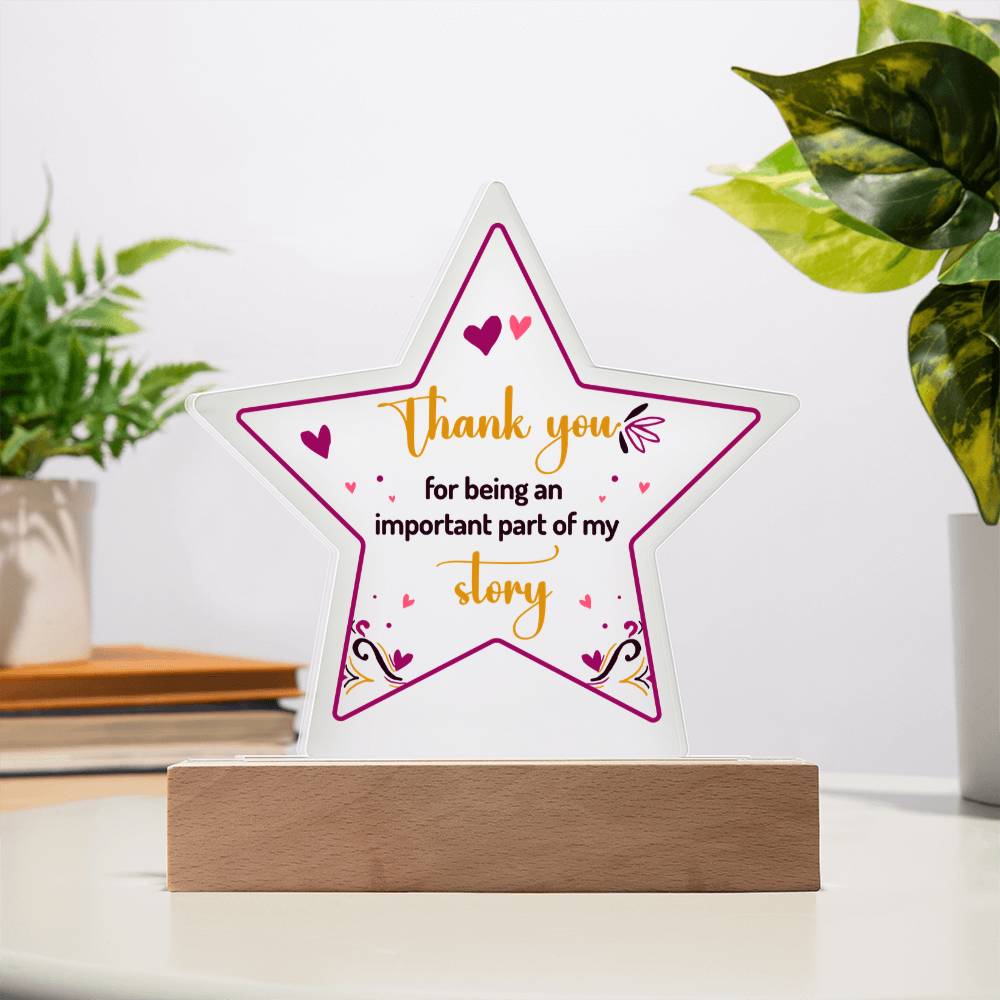 Acrylic Star Plaque Keepsake Gift