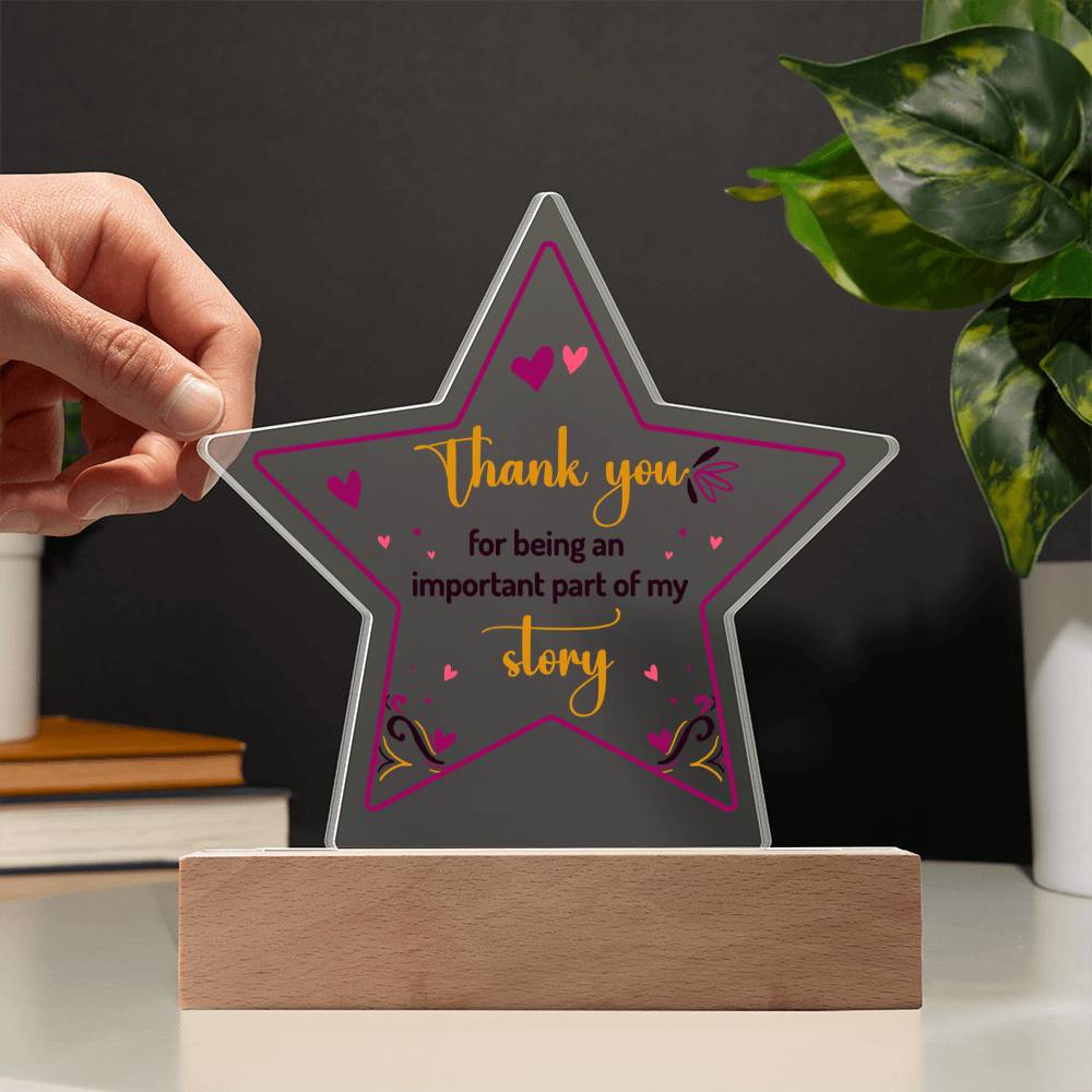 Acrylic Star Plaque Keepsake Gift