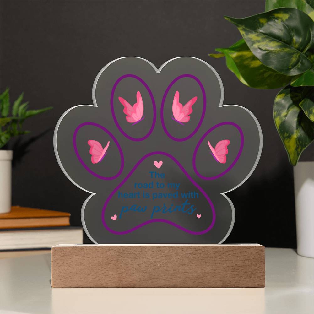 Acrylic Paw Print Plaque Keepsake Gift