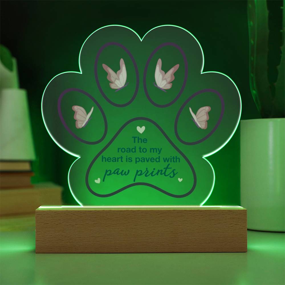 Acrylic Paw Print Plaque Keepsake Gift