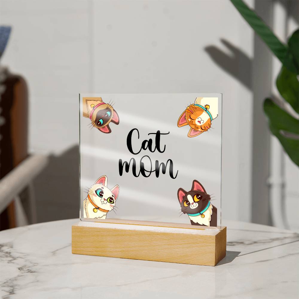 Cat Mum Acrylic Square Plaque