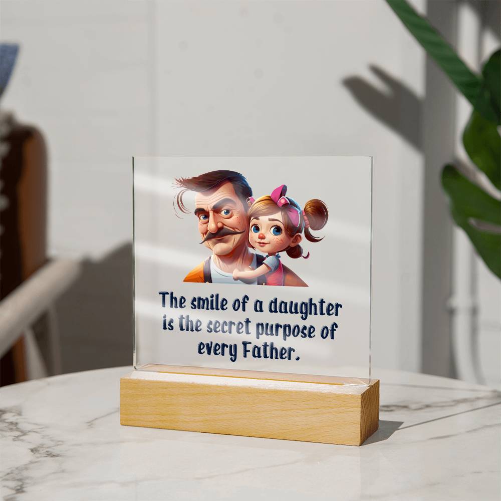 The Smile of a Daughter Father Acrylic Square Plaque