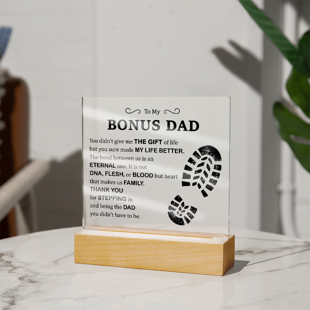 Bonus Dad Thank You for Your Guidance Acrylic Square Plaque