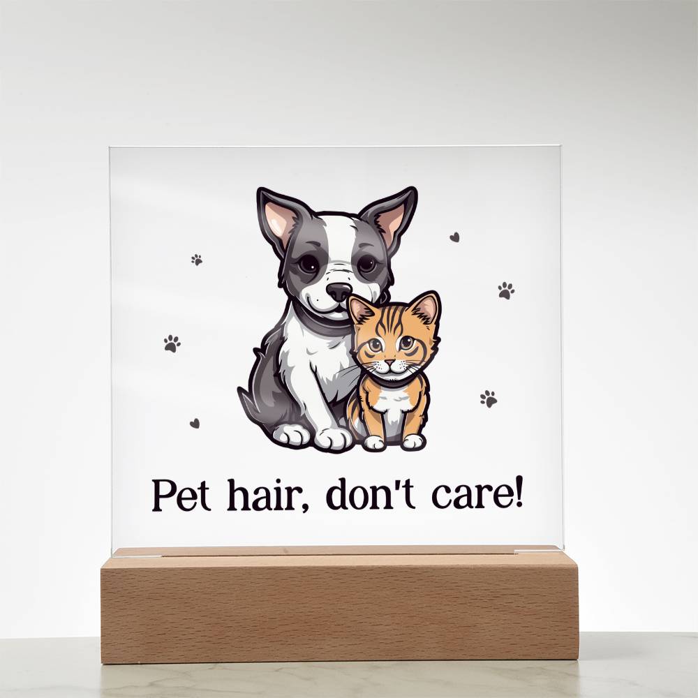 Pet Hair Don't Care Acrylic Square Plaque
