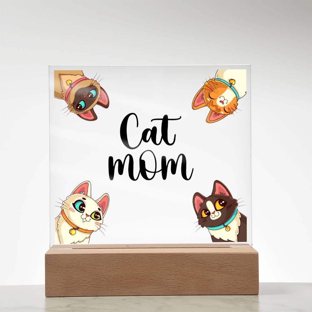 Cat Mum Acrylic Square Plaque